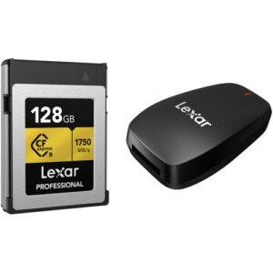 Lexar 128GB Professional CFexpress Type-B Memory Card with USB 3.2 Gen 2x2 Reader Kit