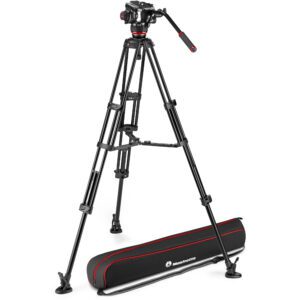 Manfrotto 504X Fluid Video Head & MVTTWINMA Aluminum Tripod