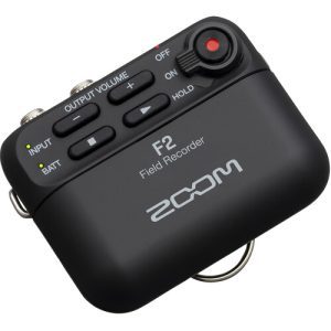 Zoom F2 Ultracompact Portable Field Recorder with Lavalier Mic
