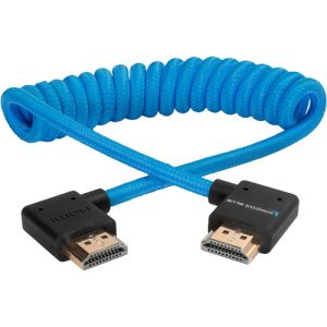 Kondor Blue Coiled Right-Angle High-Speed HDMI Cable (12-24")