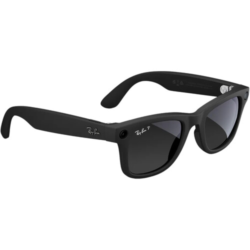 Meta Ray-Ban Wayfarer Glasses with Polarization (Matte Black, Standard)