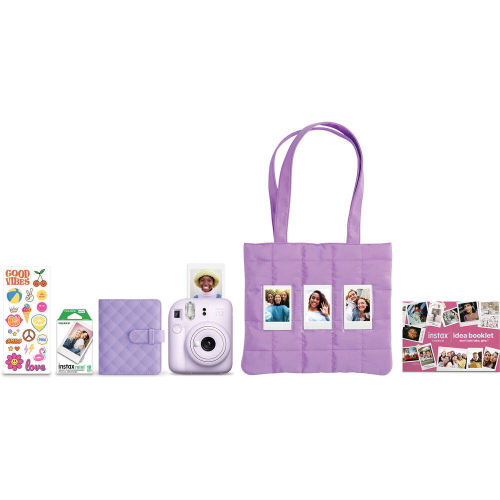 FUJIFILM INSTAX MINI 12 Instant Film Camera Holiday Bundle (Lilac Purple)