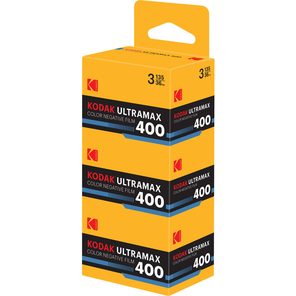 Kodak Eastman UltraMax 400 Color Negative Film (35mm Roll Film, 36 Exposures, 3-Pack)