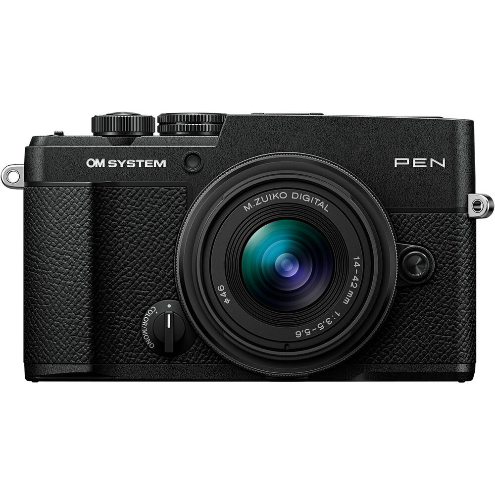 OM SYSTEM PEN Mirrorless Camera with 14-42mm III Lens (Black)